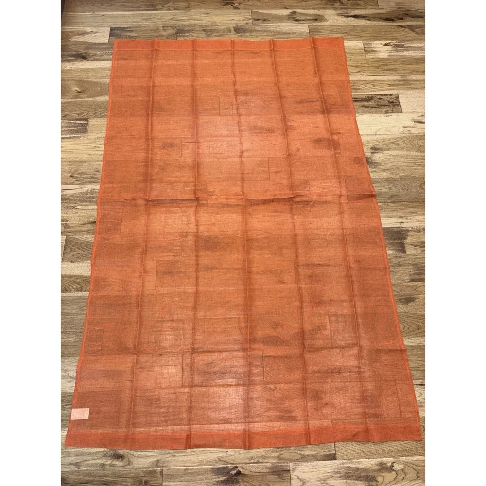 Crate And Barrel Linen Sheer Curtain Panel Burnt Orange 52x84‎ NWOT